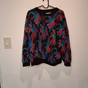 Vintage Top Notch Size XL 80s Colorful Knit Sweater